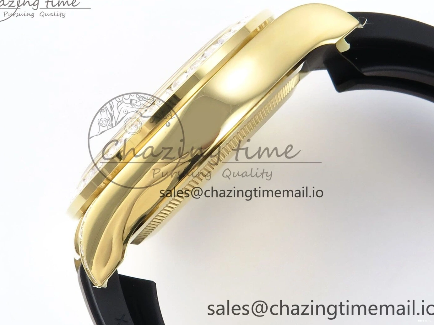 MiroTime 0203 Daytona 126538TBR EWEF 1:1 Best Edition 904L Steel YG Crystal Dial Diamonds Bezel on Black Rubber Strap SH OdorResistant 463